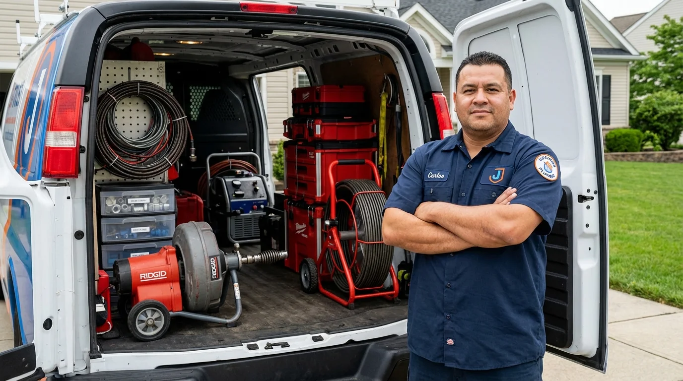 Professional drain cleaning equipment and Johns Plumbing LLC plumber in Mobile