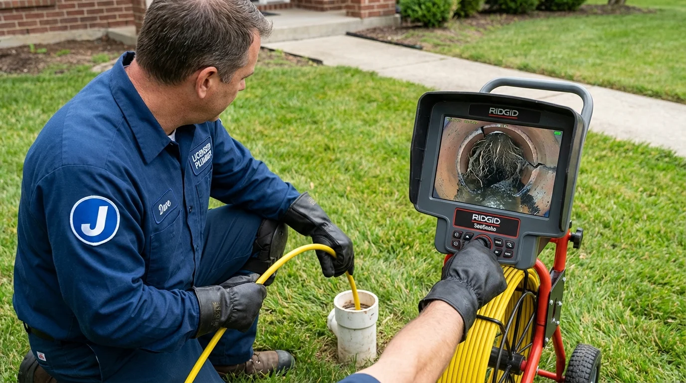 Sewer camera inspection being performed by Johns Plumbing LLC in Mobile