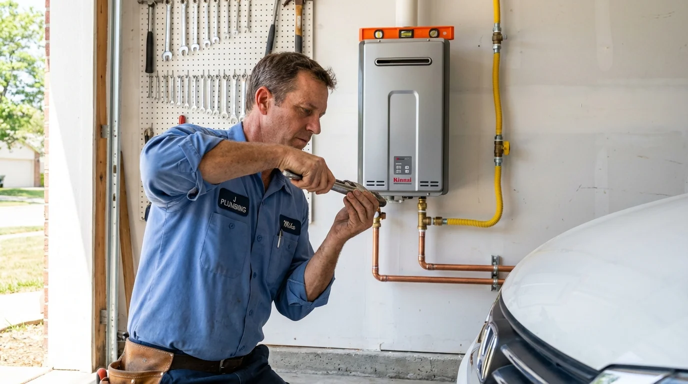 Tankless water heater installation by a Johns Plumbing LLC plumber in Mobile
